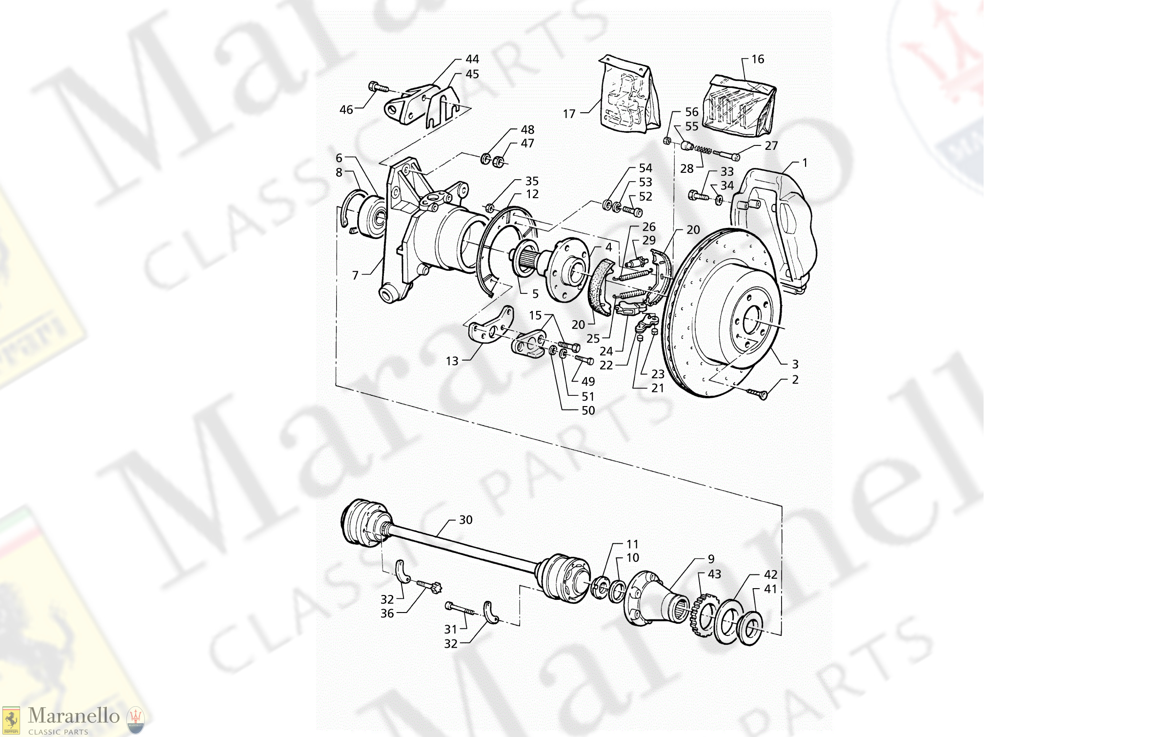 C 39 - Hubs, Rear Brakes With Abs And Drive Shafts