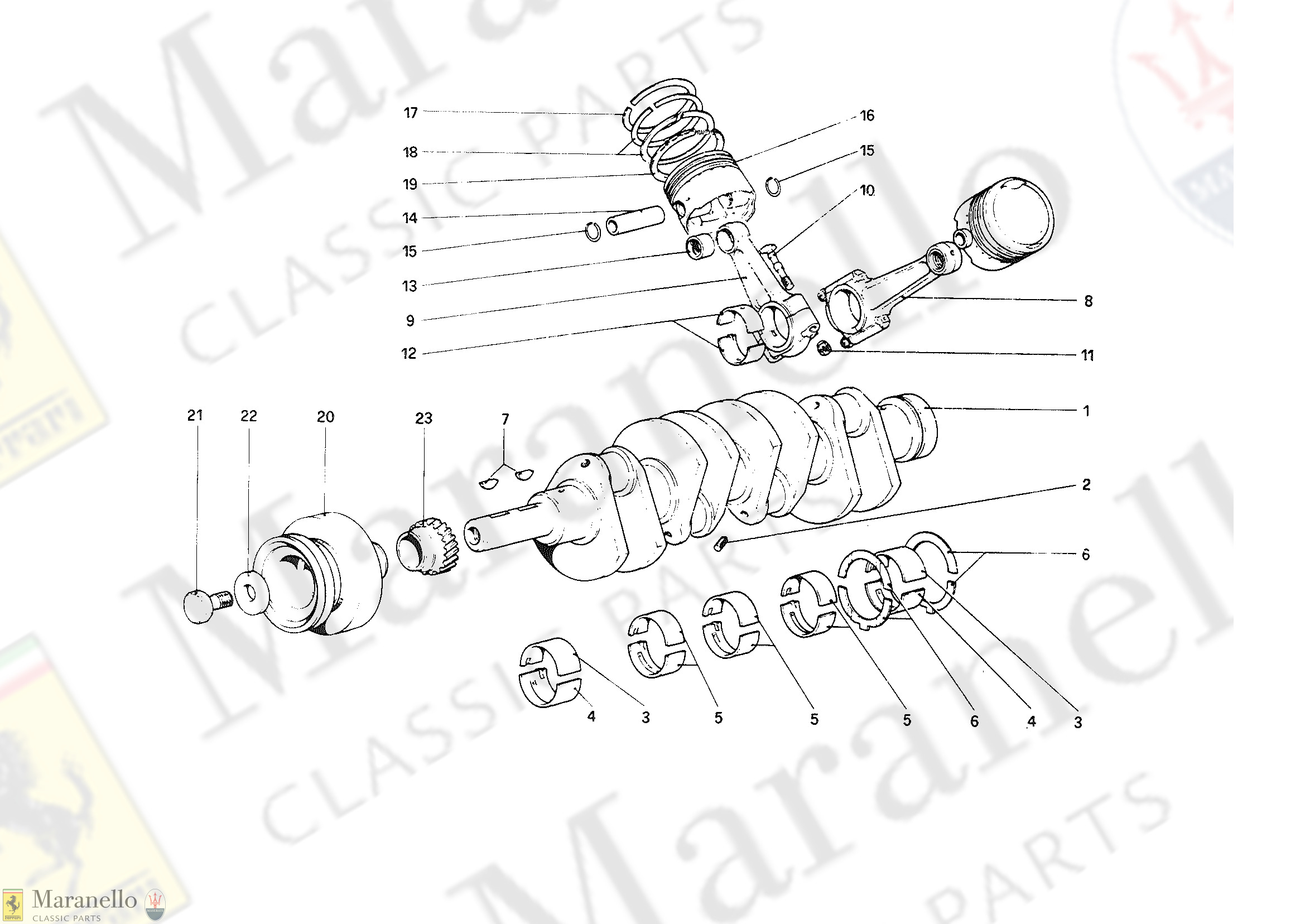 003 - Crankshaft - Connecting rods and pistons