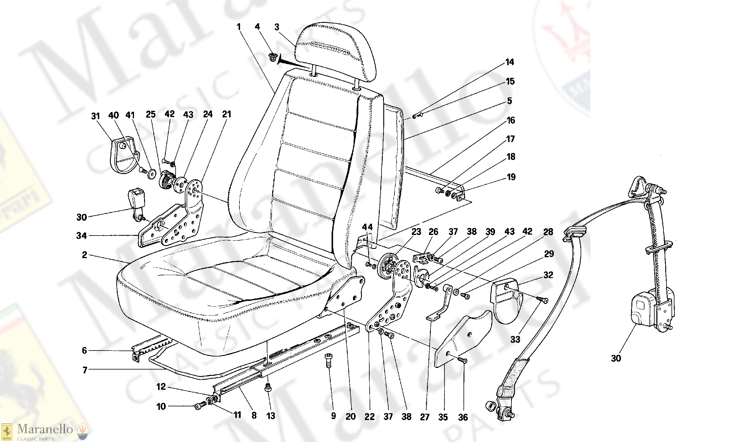 134 - Front Seats -Not For Passive Belts-