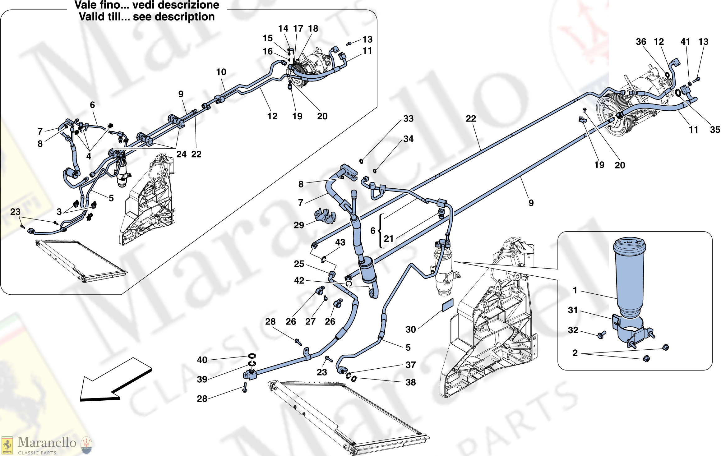 046 Ac System Freon Parts Diagram For Ferrari 458 Italia Maranello Classic Parts