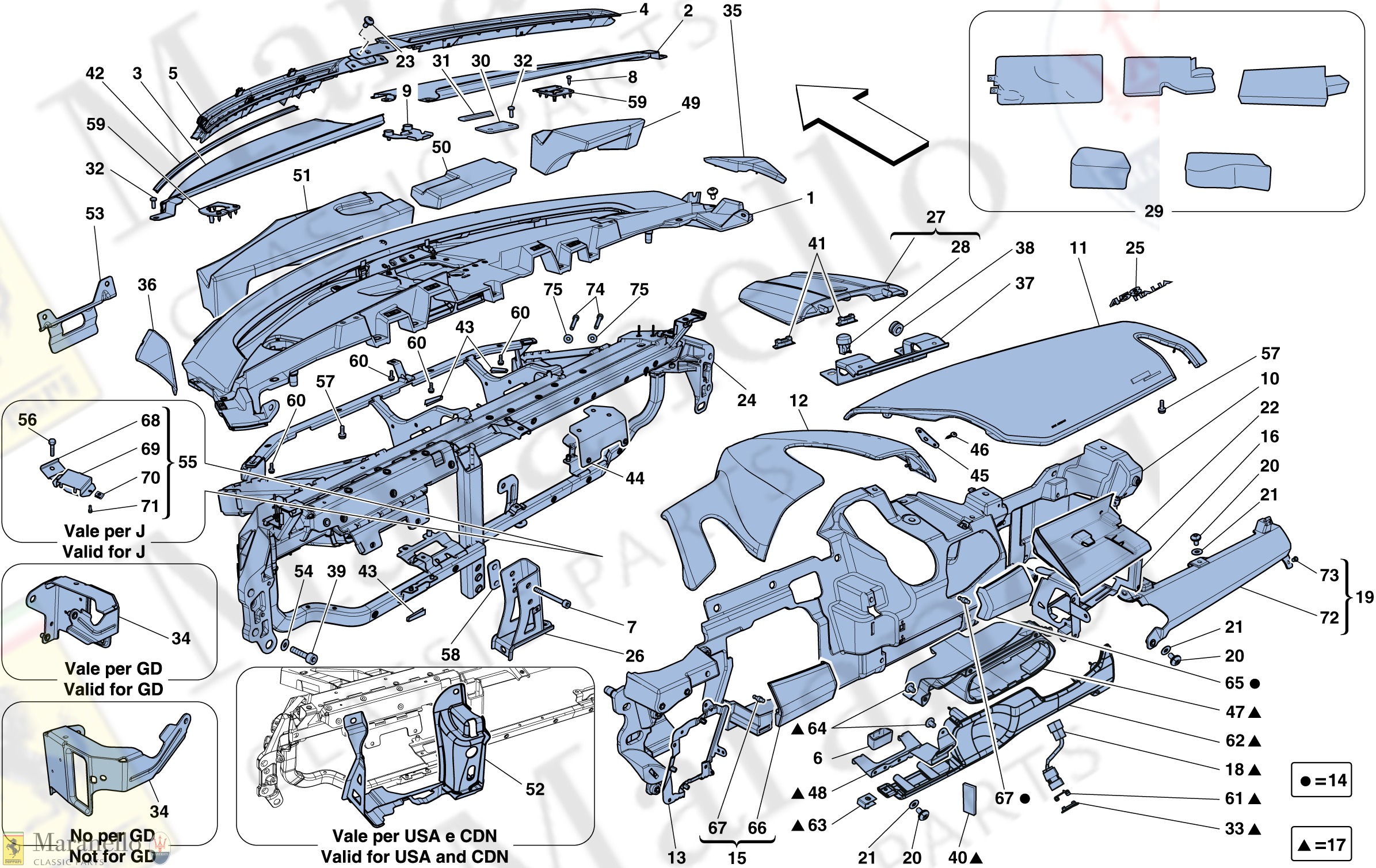 123 Dashboard Parts Diagram For Ferrari 458 Italia Maranello Classic Parts