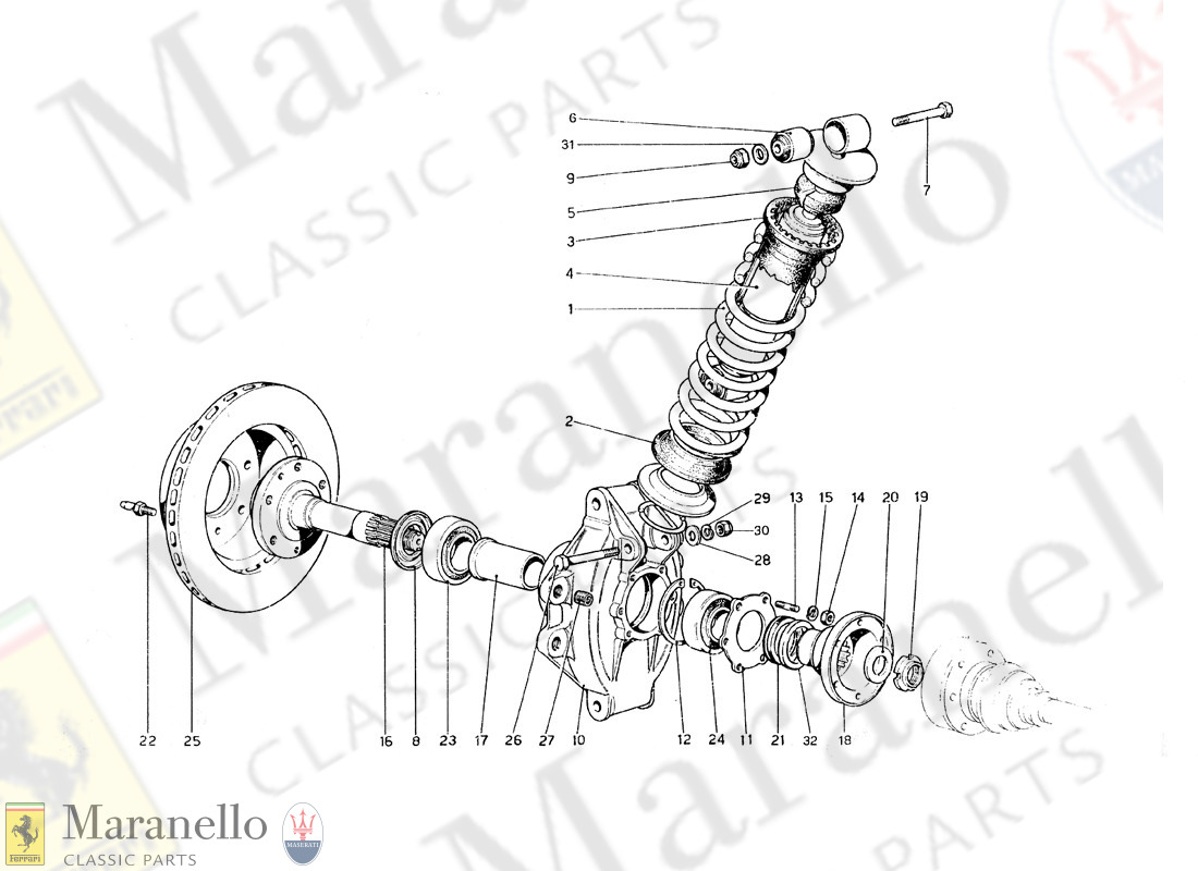 034 - Rear Suspension - Shock Absorber & Brake Disc