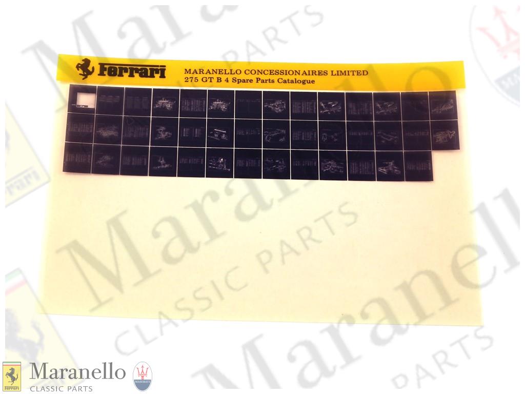 Microfiche 275 GTB4 Parts Catalogue