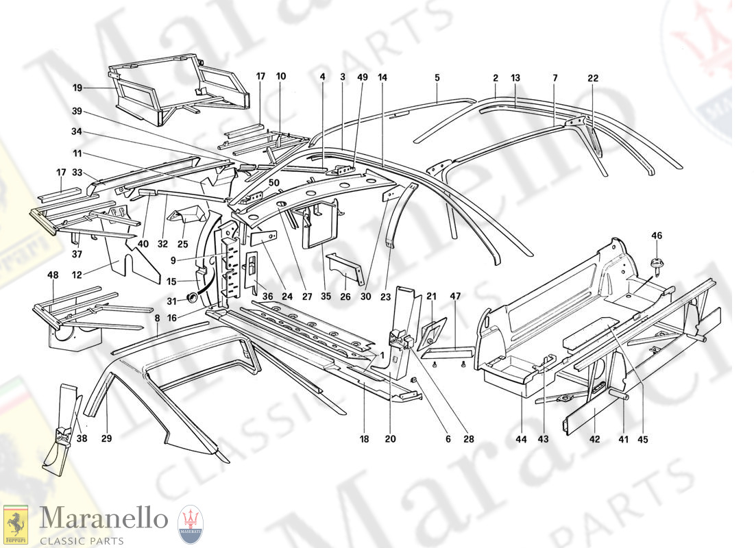 105 - Body Shell - Inner Elements (Not For Aus - Us - Sa - J - Ch87 - Ch88)