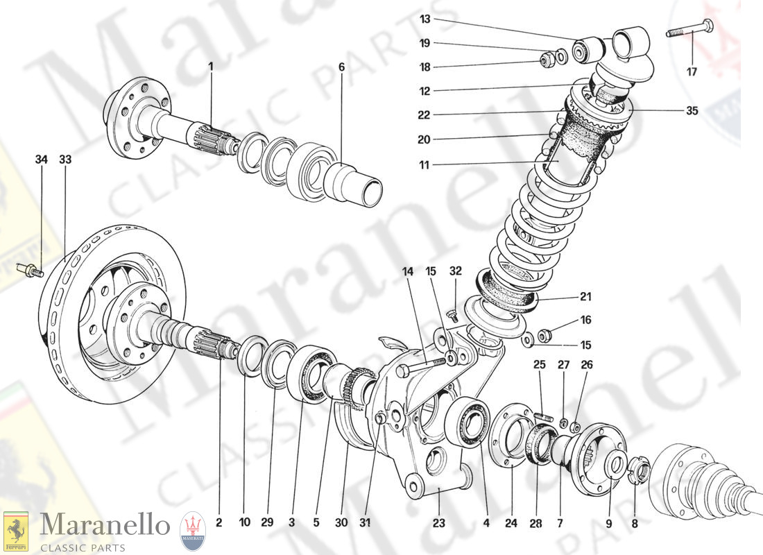 047 - Rear Suspension - Shock Absorber And Brake Disc (Starting From Car No. 76626)