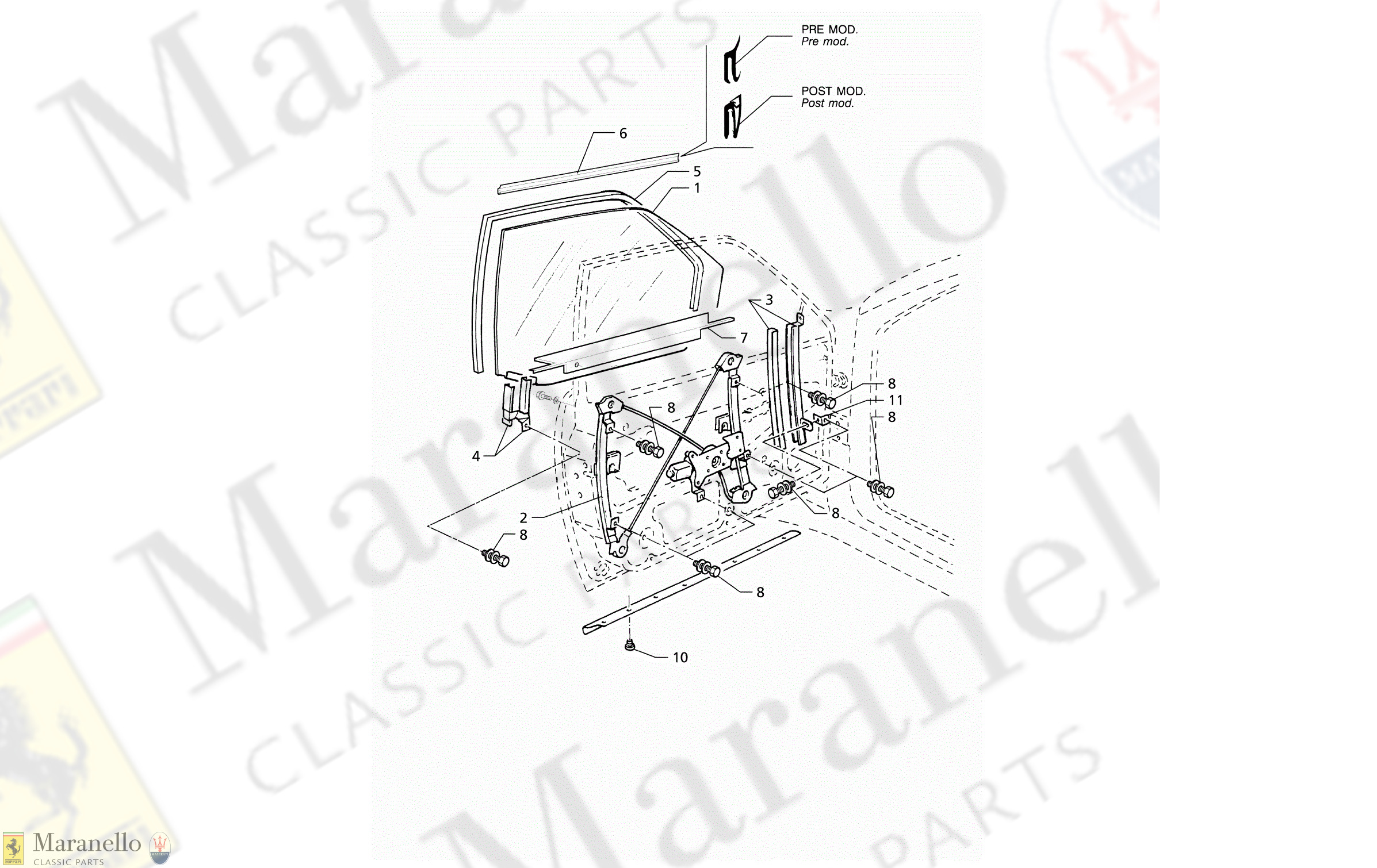 C 50 - Front Doors: Windows And Regulators
