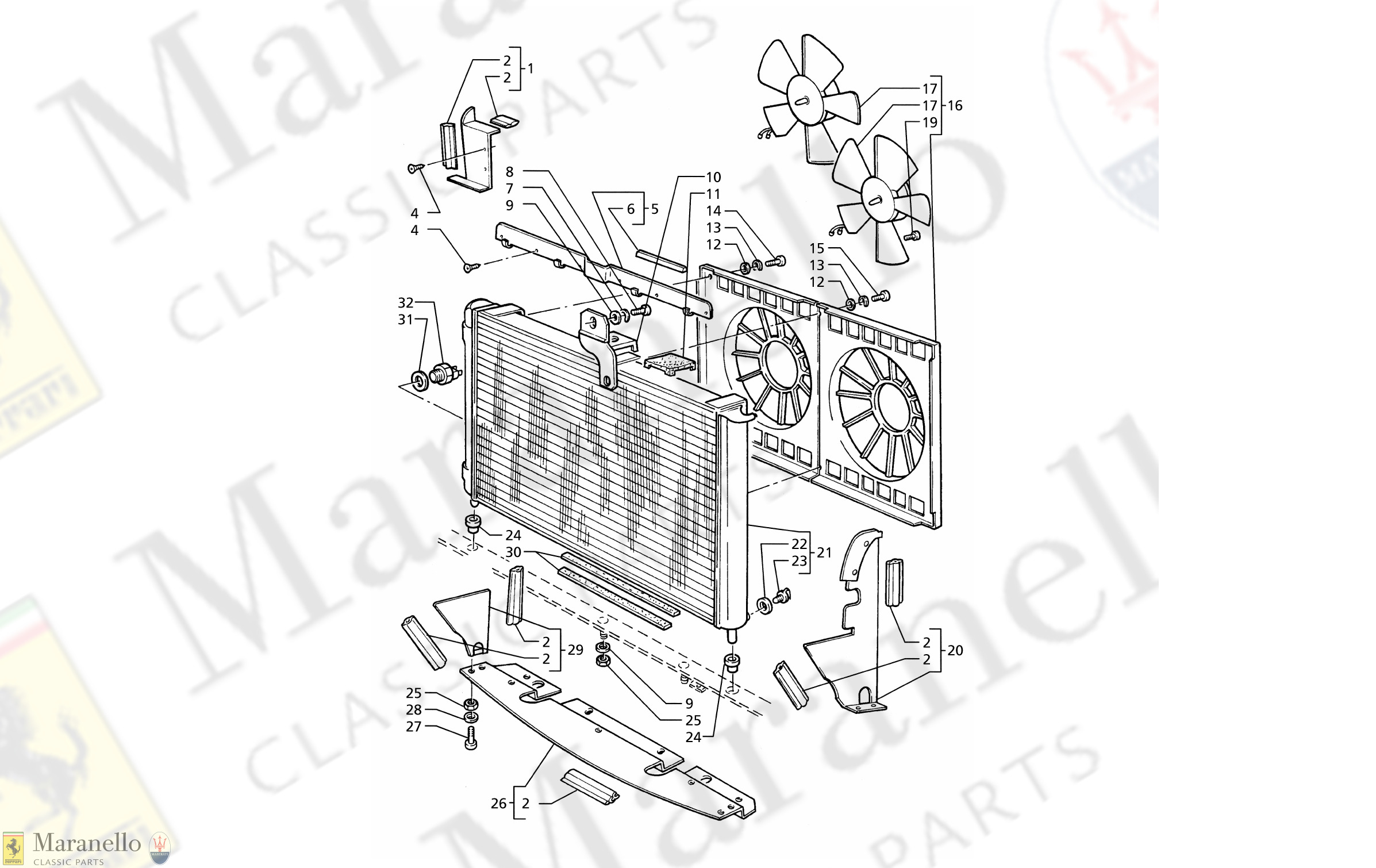 020 - RADIATOR AND COOLING FANS