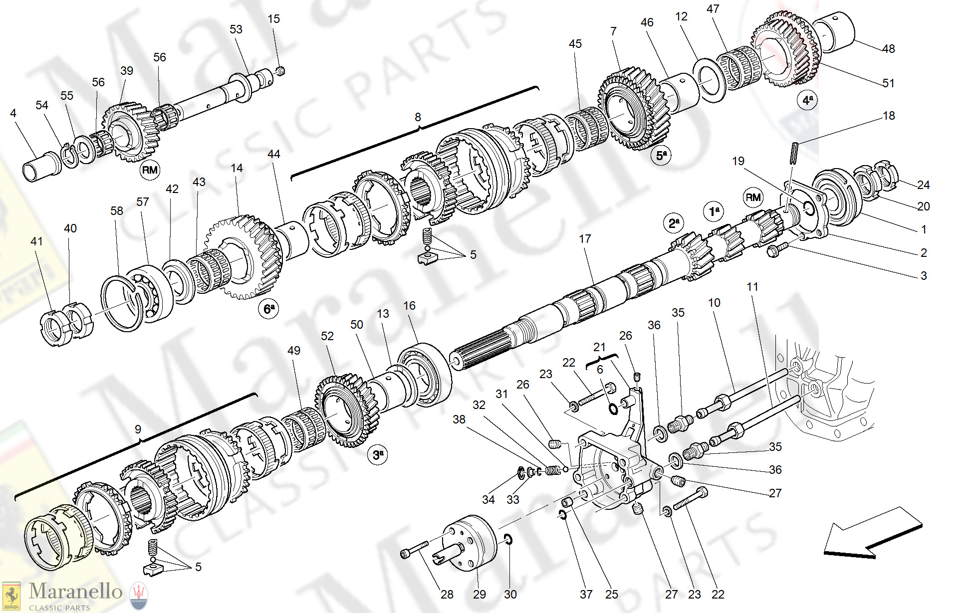 032 - Main Shaft Gears And Clutch Oil Pump