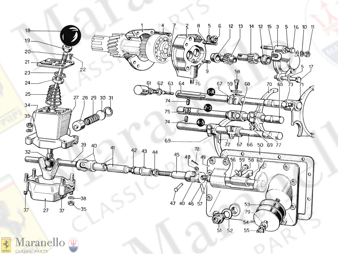 020A - Gearbox Controls & Oil Pump (1974 Revision - Cars With Air Pollution System)