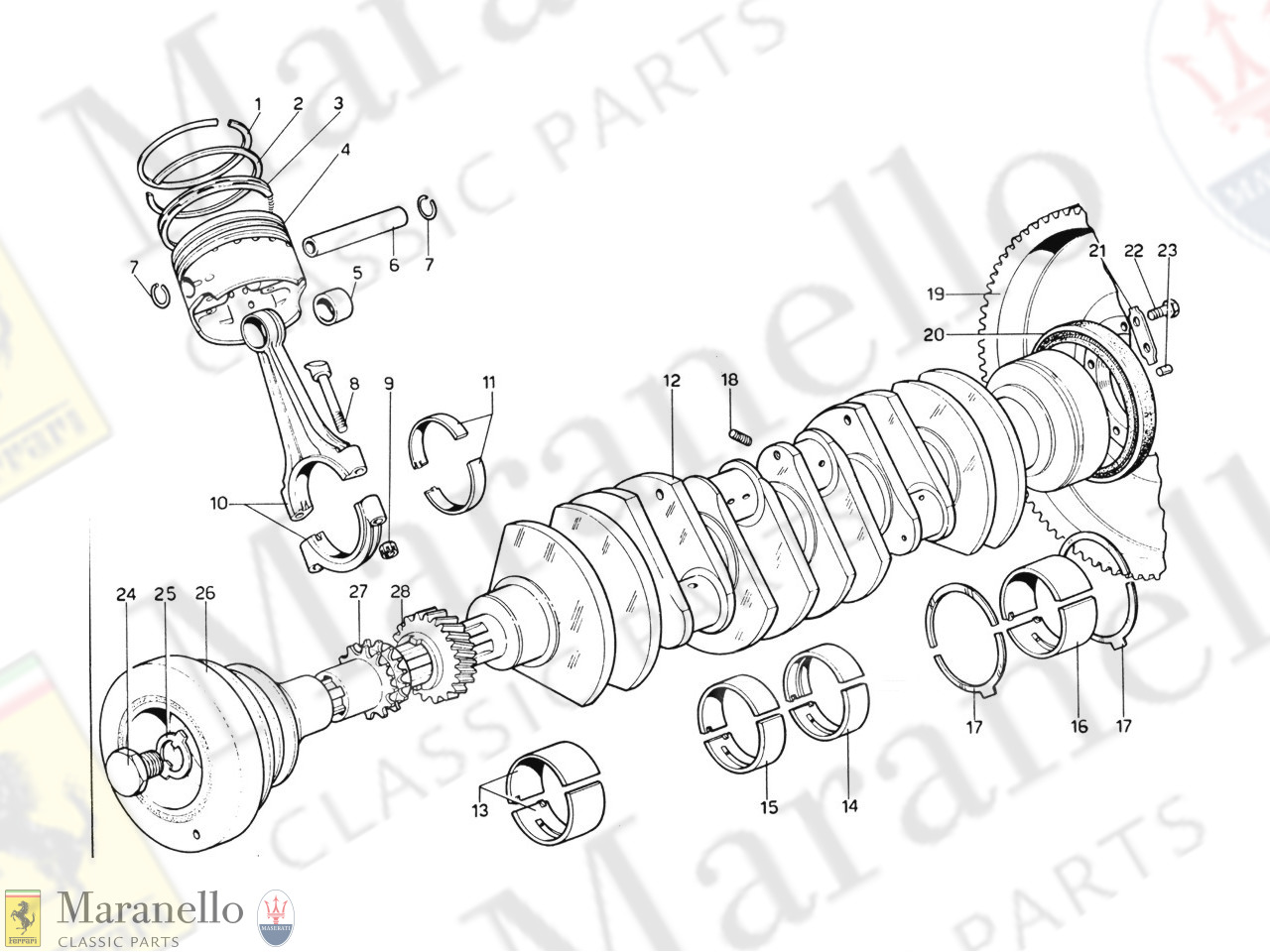 003 - Crankshaft, Connecting Rods & Pistons