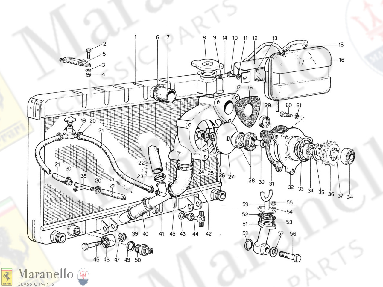 009A - Cooling System - Water Pump & Radiator (1974 Revision - Cars With Air Pollution System)