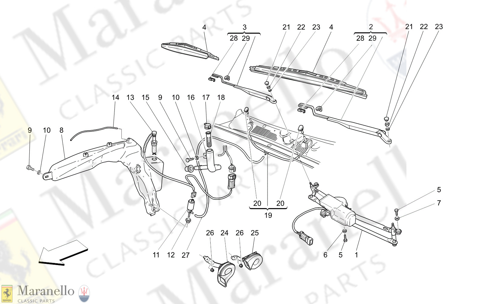C8.00 - 14 - C800 - 14 Windscreen Wiper, Windscreen Washer And Horns