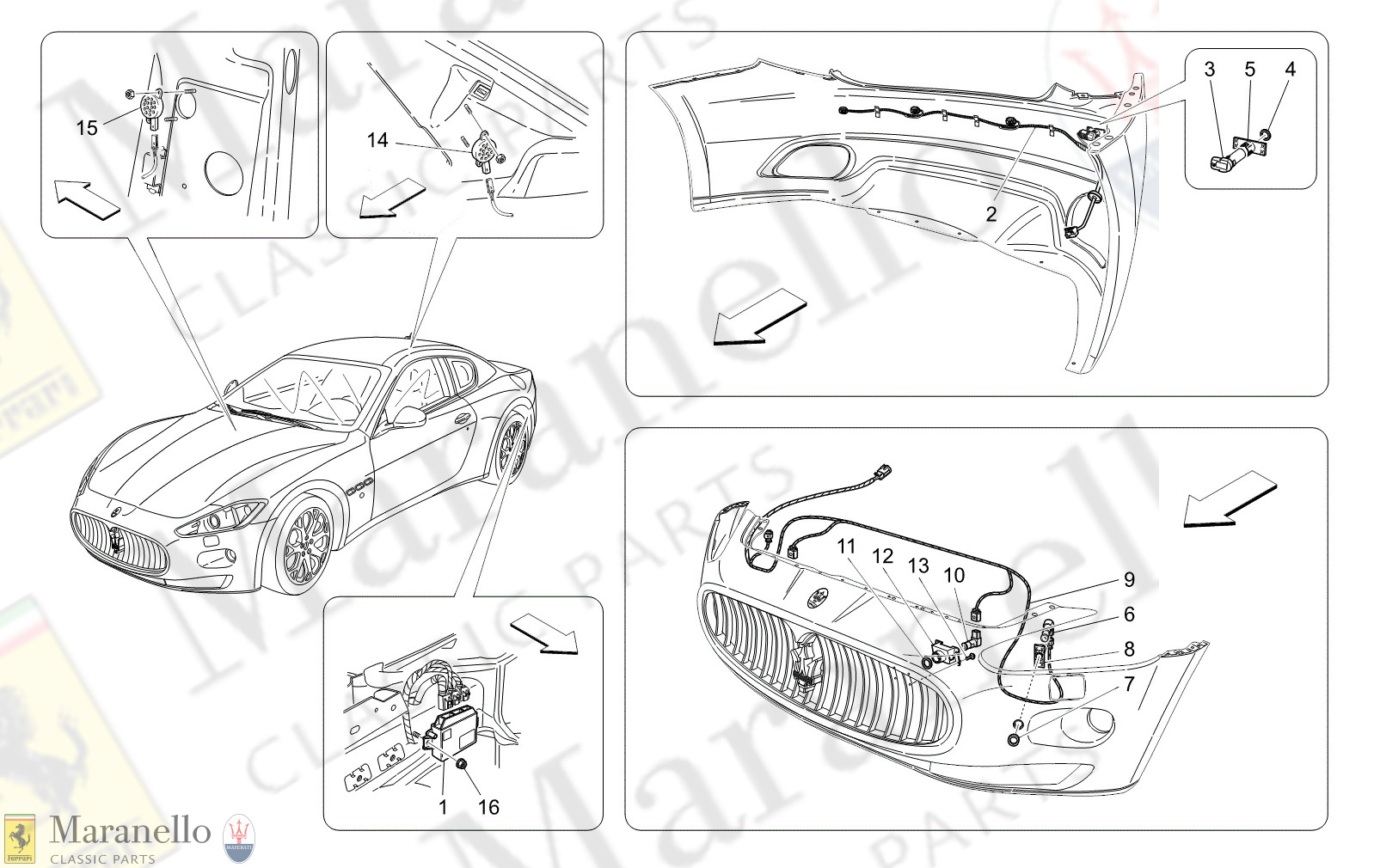09.12 1 0912 1 Parking Sensors parts diagram for Maserati