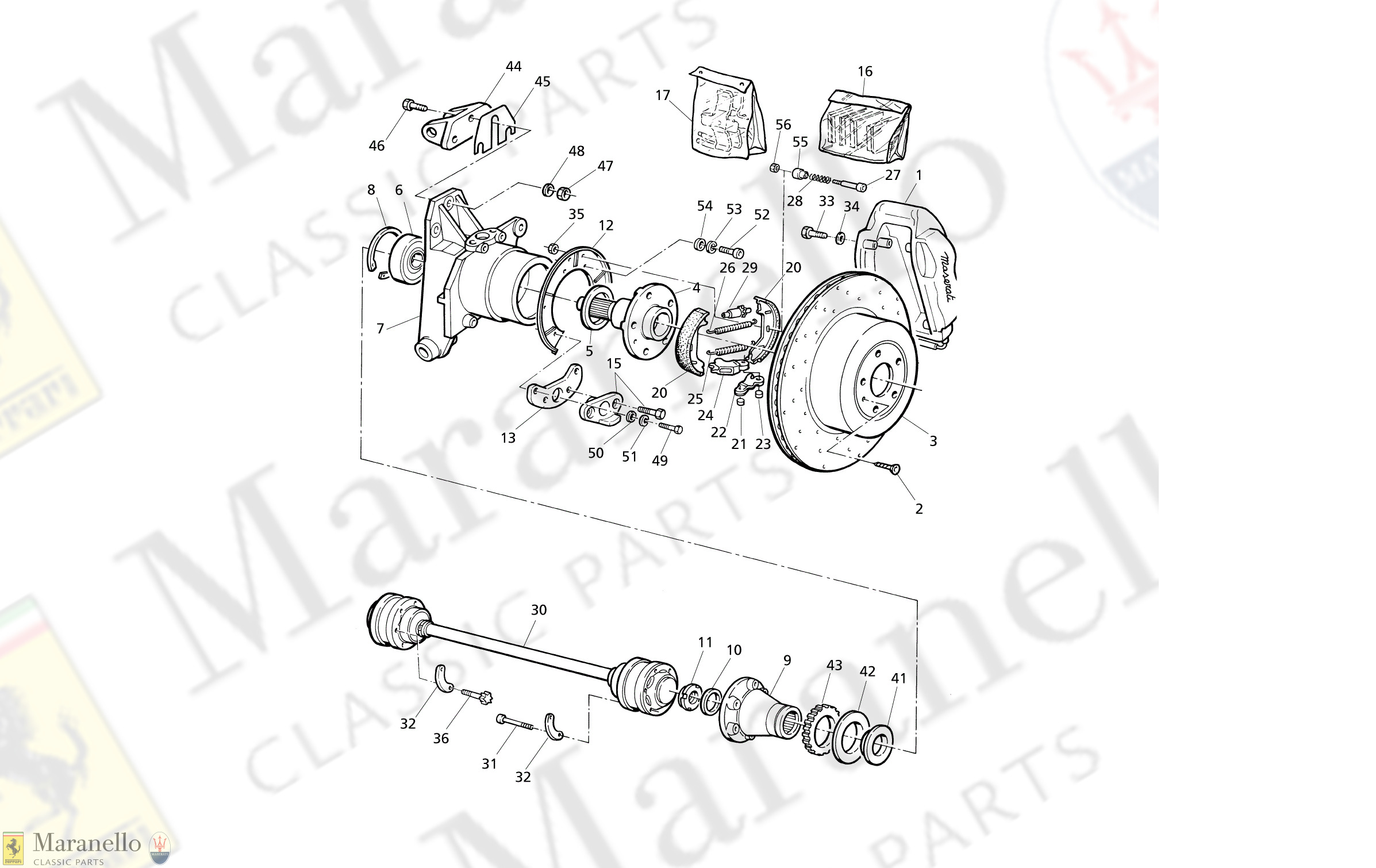 C 39 - Hubs, Rear Brakes With Abs And Drive Shafts