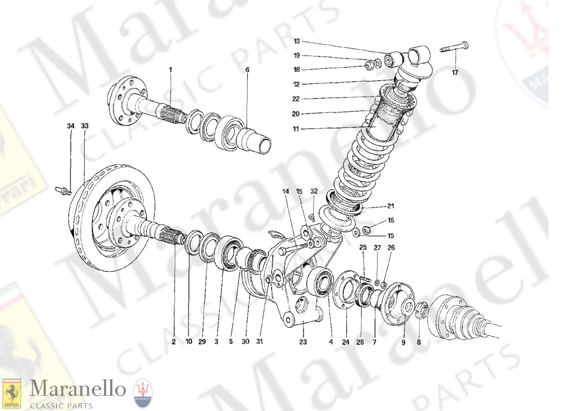042 - Rear Suspension - Shock Absorber And Brake Disc (Starting From Car No. 76626)