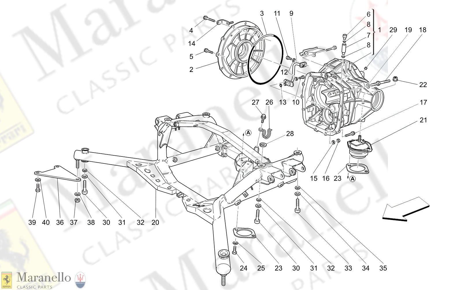 M3.22 - 14 - M322 - 14 Differential Box And Rear Underbody