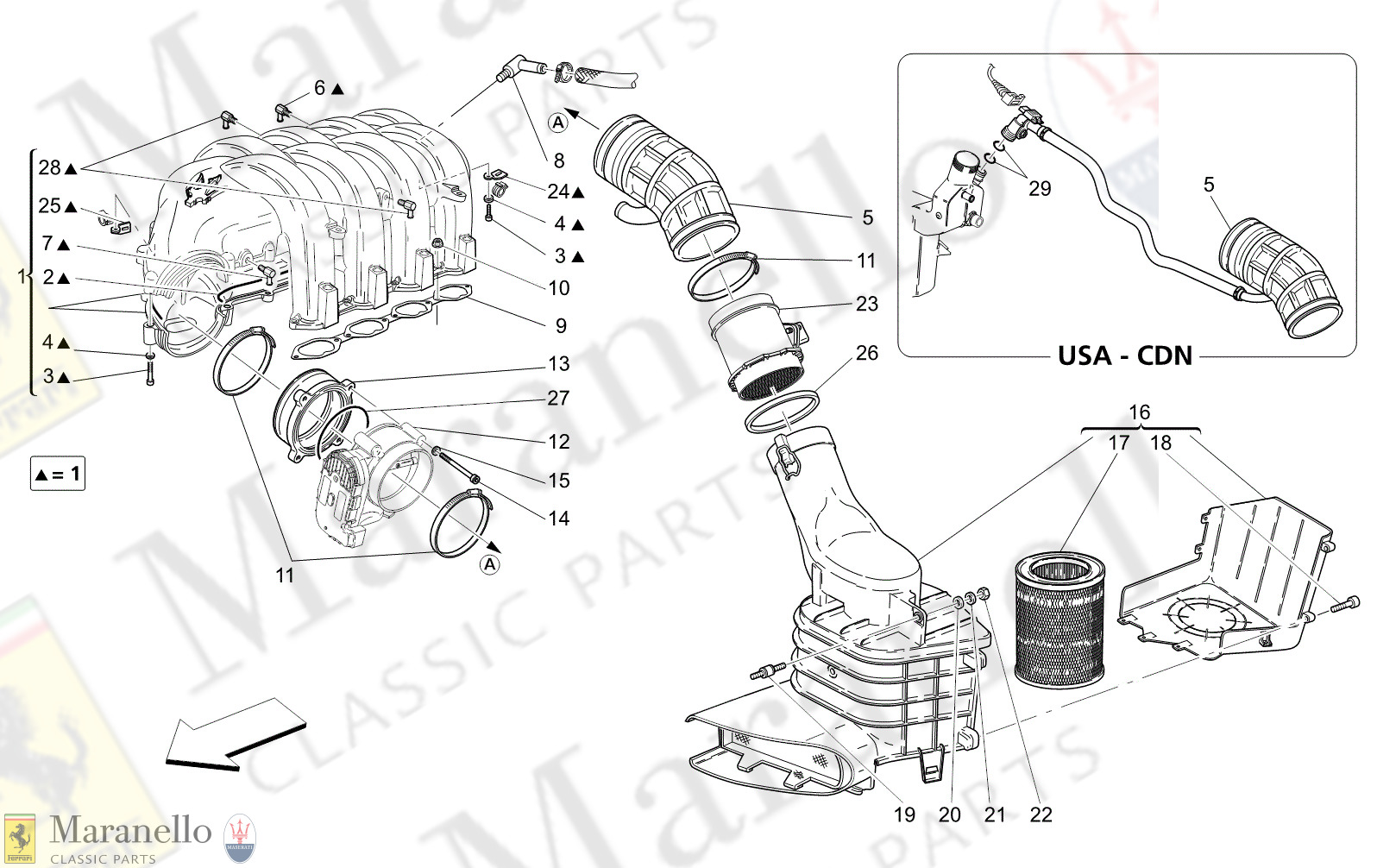 M1.40 - 1 - M140 - 1 Intake Manifold And Throttle Body