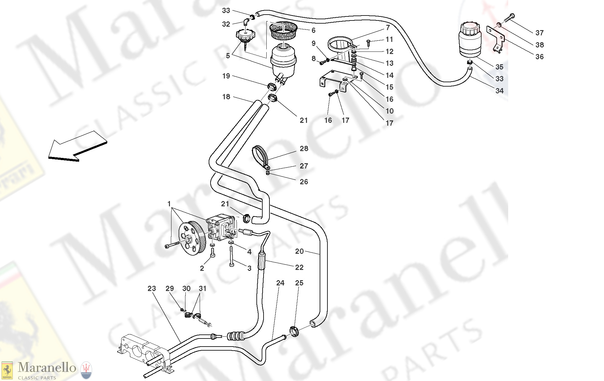 036 - Hydraulic Steering Pump And Tank