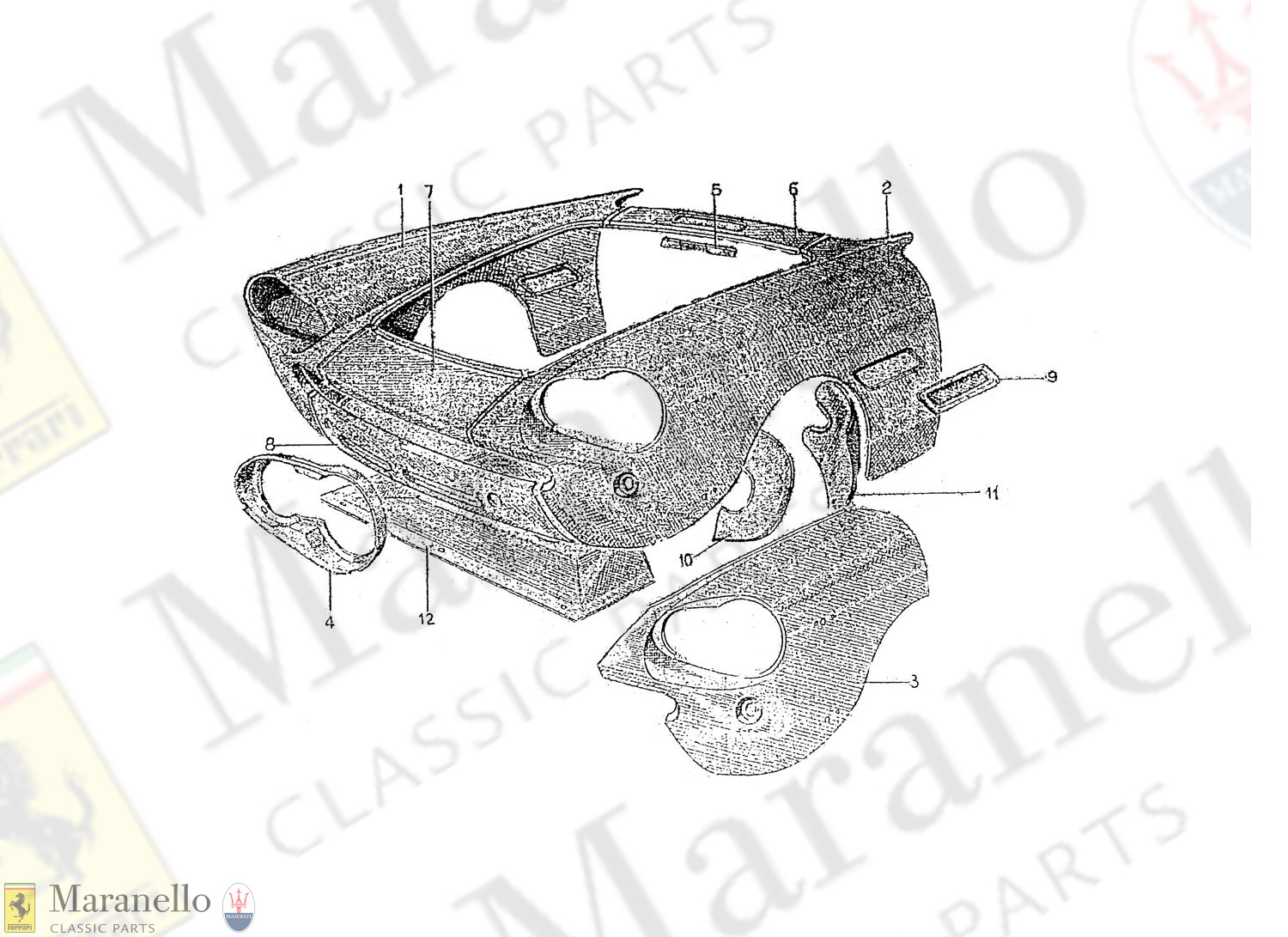 203 - Front Body Panels (Mk1 LHD Upto 566 & RHD Upto 59)