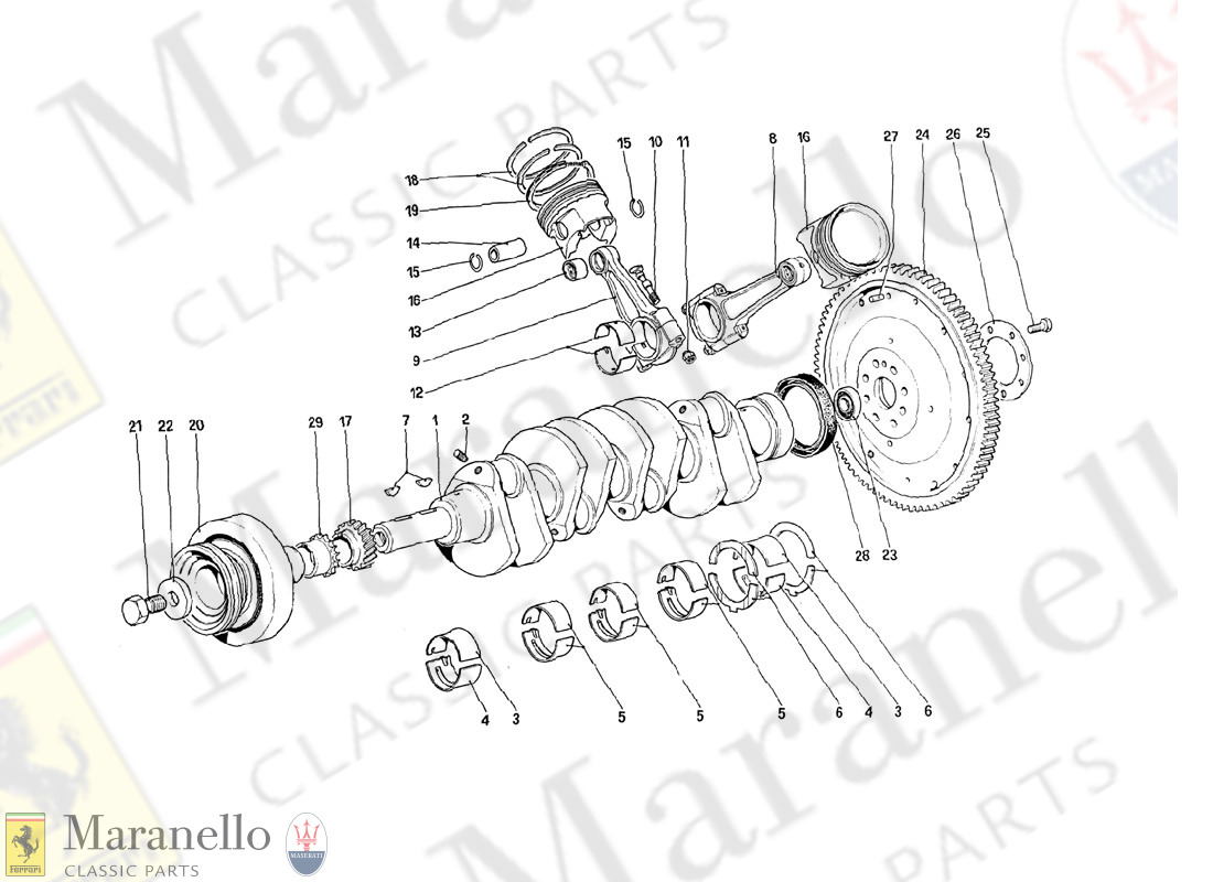 002 - Crankshaft - Connecting Rods And Pistons - Flywheel