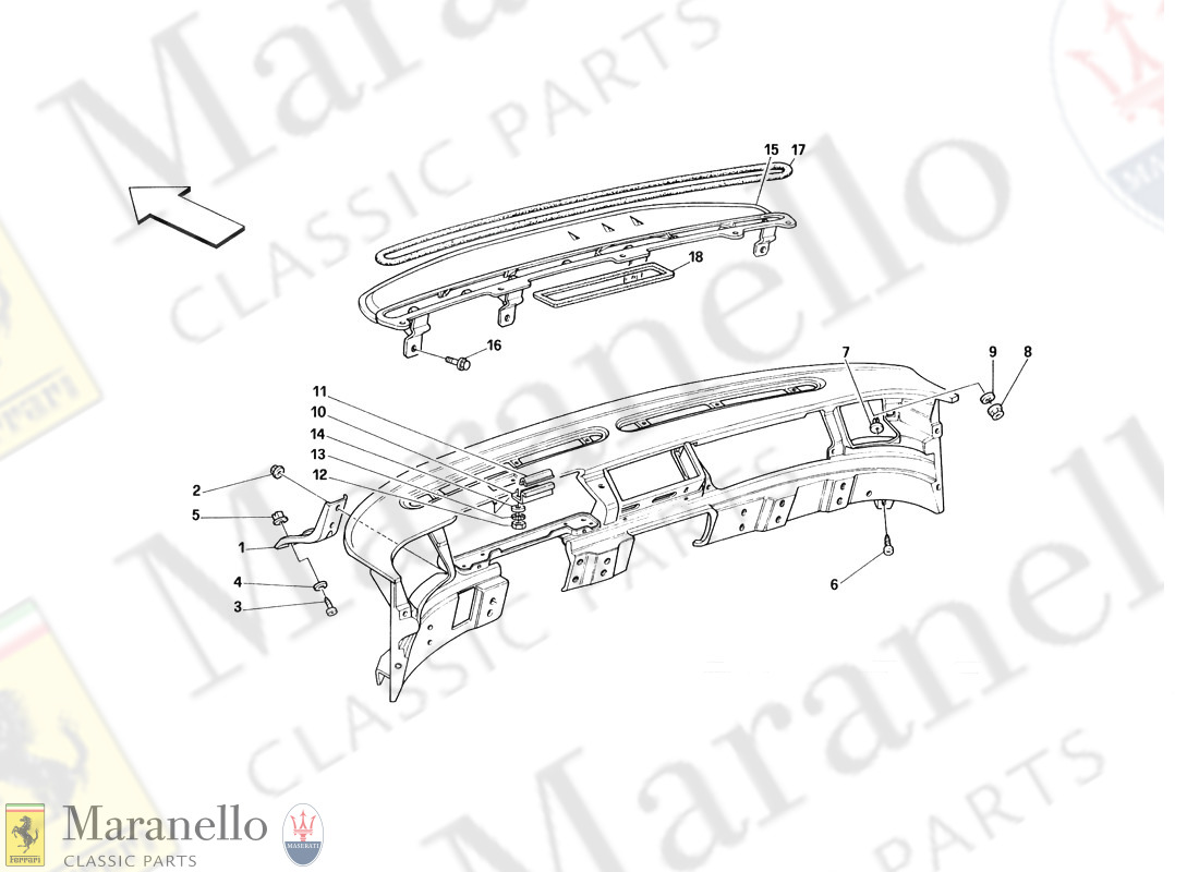 126B - Dashboard - Trim And Accessories - Valid For Usa From M.Y. 90