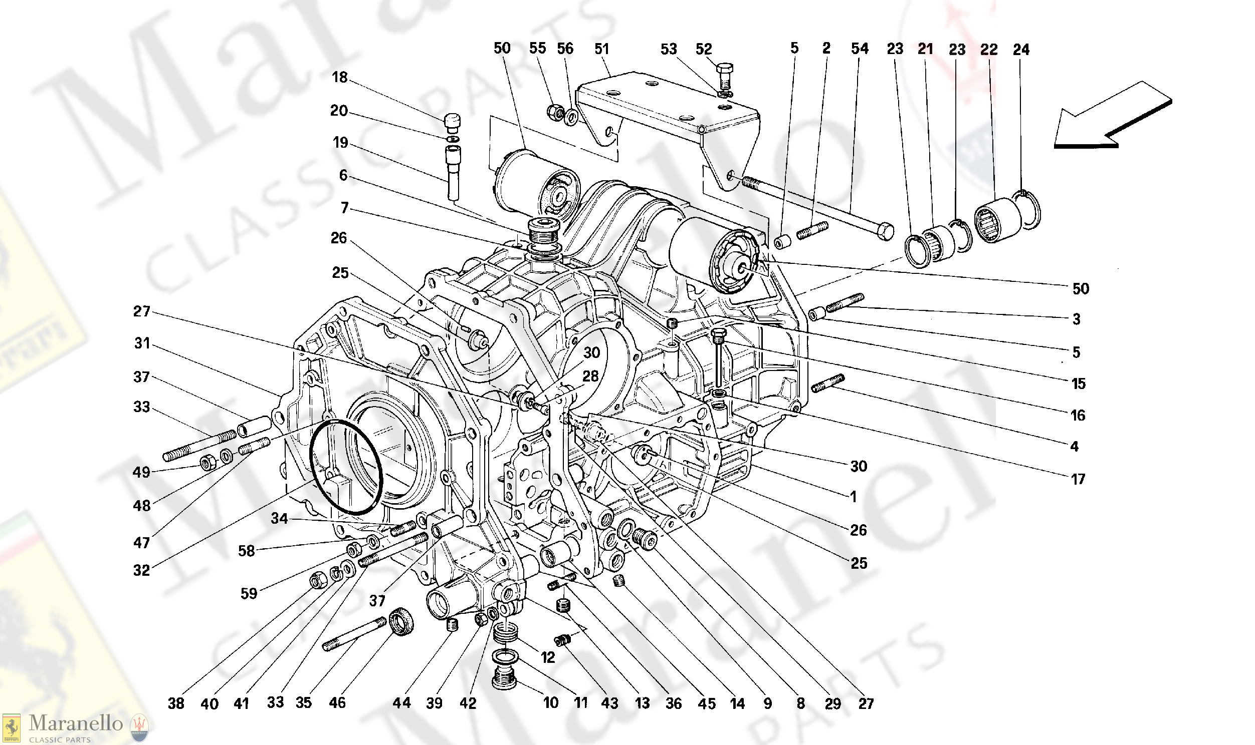 027 - GEARBOX DIFFERENTIAL HOUSING AND INTERMEDIATE CASING