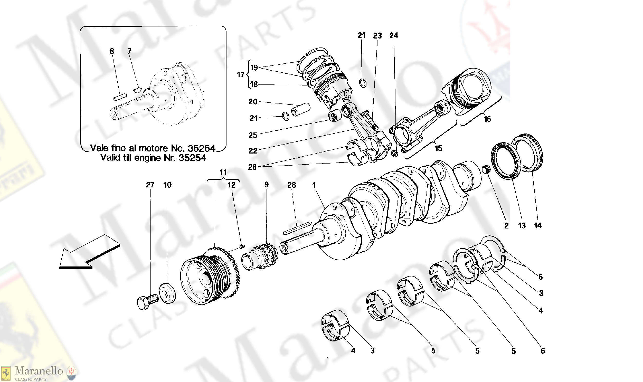 002 - DRIVING SHAFT - CONNECTING RODS AND PISTONS