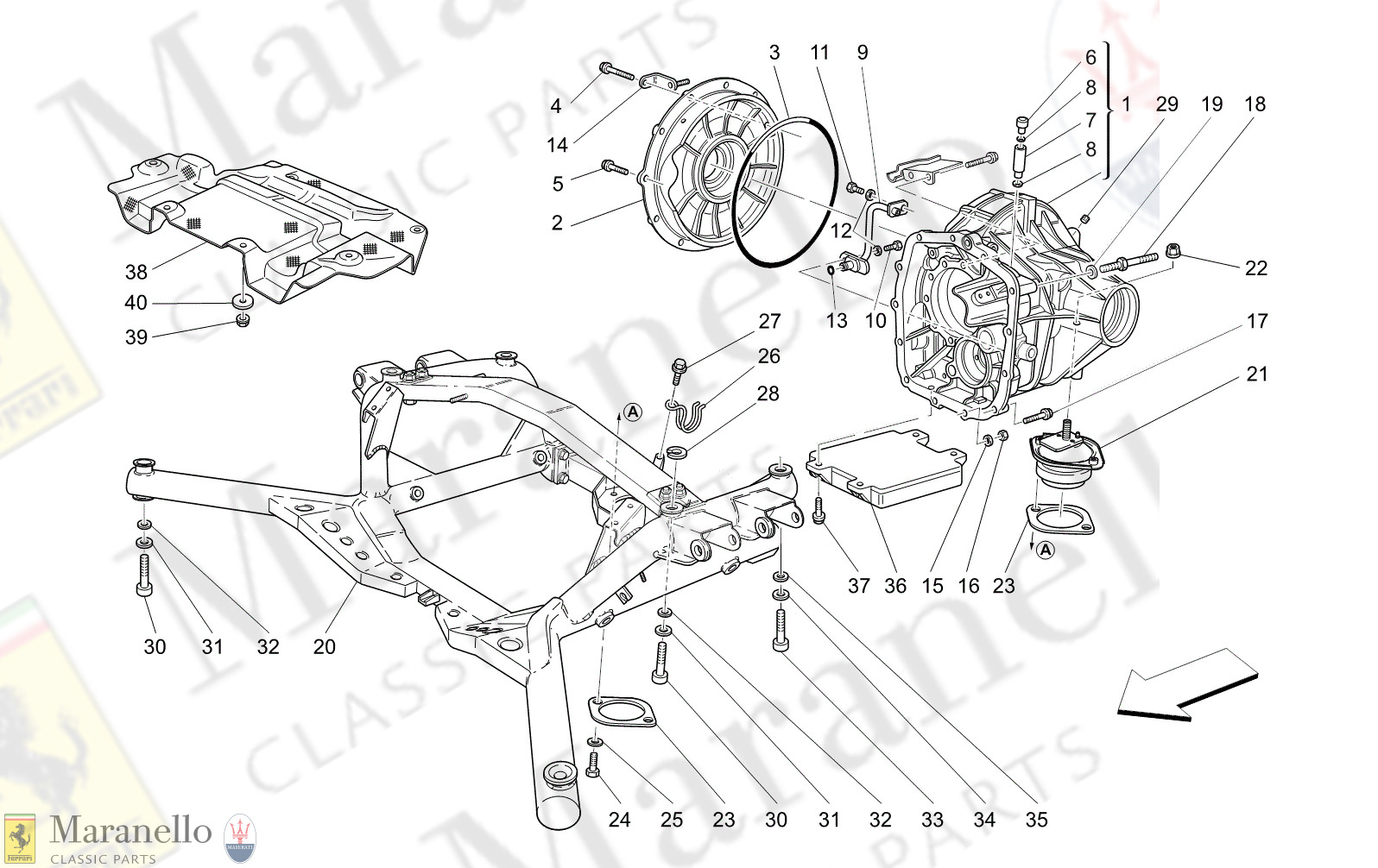 M3.22 - 11 - M322 - 11 Differential Box And Rear Underbody