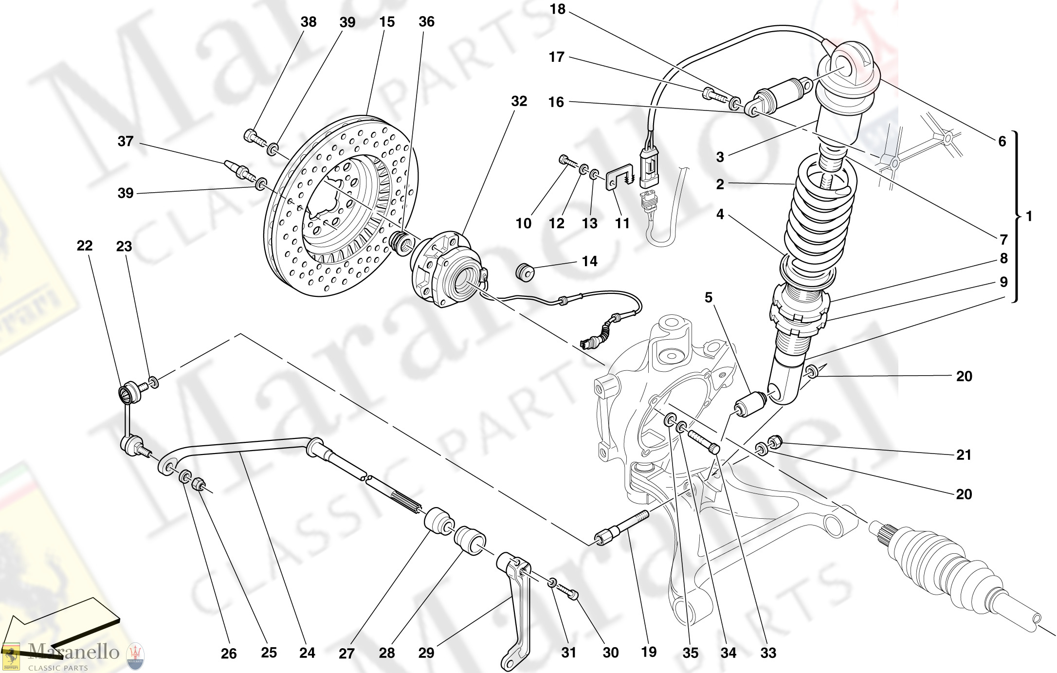 047 - Rear Suspension - Shock Absorber And Brake Disc