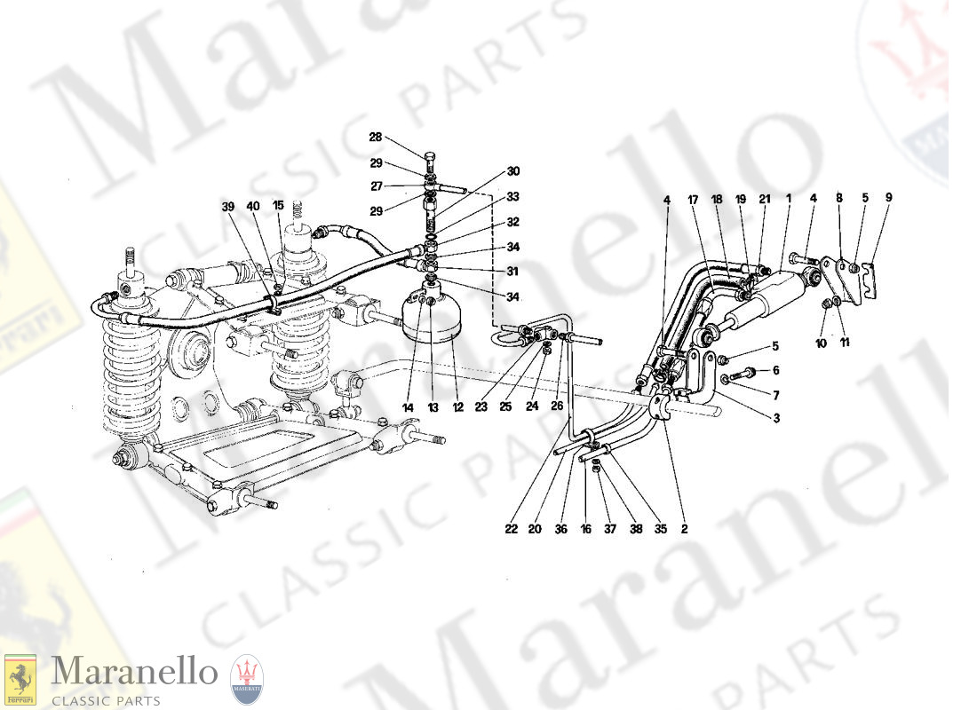 050 - Rear Suspension - Self - Levelling Valve And Oil Lines