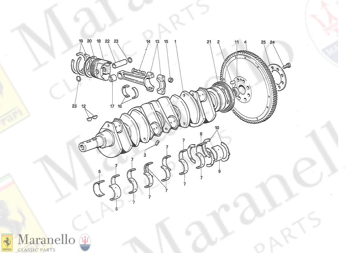 002 - Crankshaft - Connecting Rods & Pistons (Apr89)