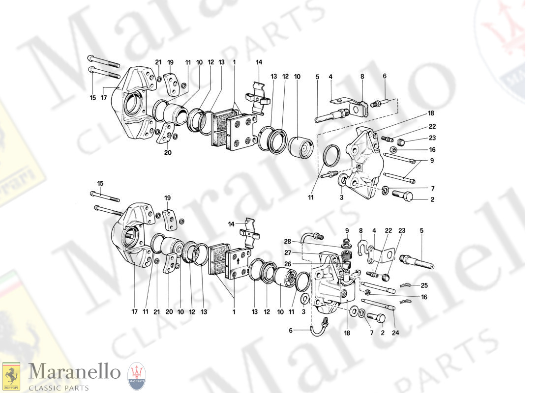 031 - Calipers For Front And Rear Brakes (Valid Only For Lhd Up To Chassis No. 43011)