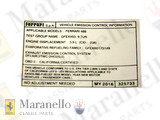 50S Engine Spec Identification Label