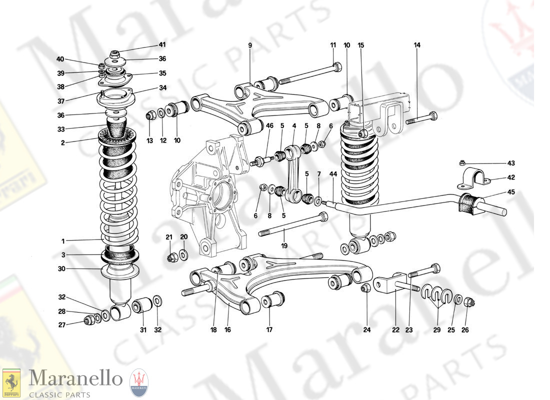 052 - Rear Suspension - Wishbones And Shock Absorbers (Starting From Car No.75997)