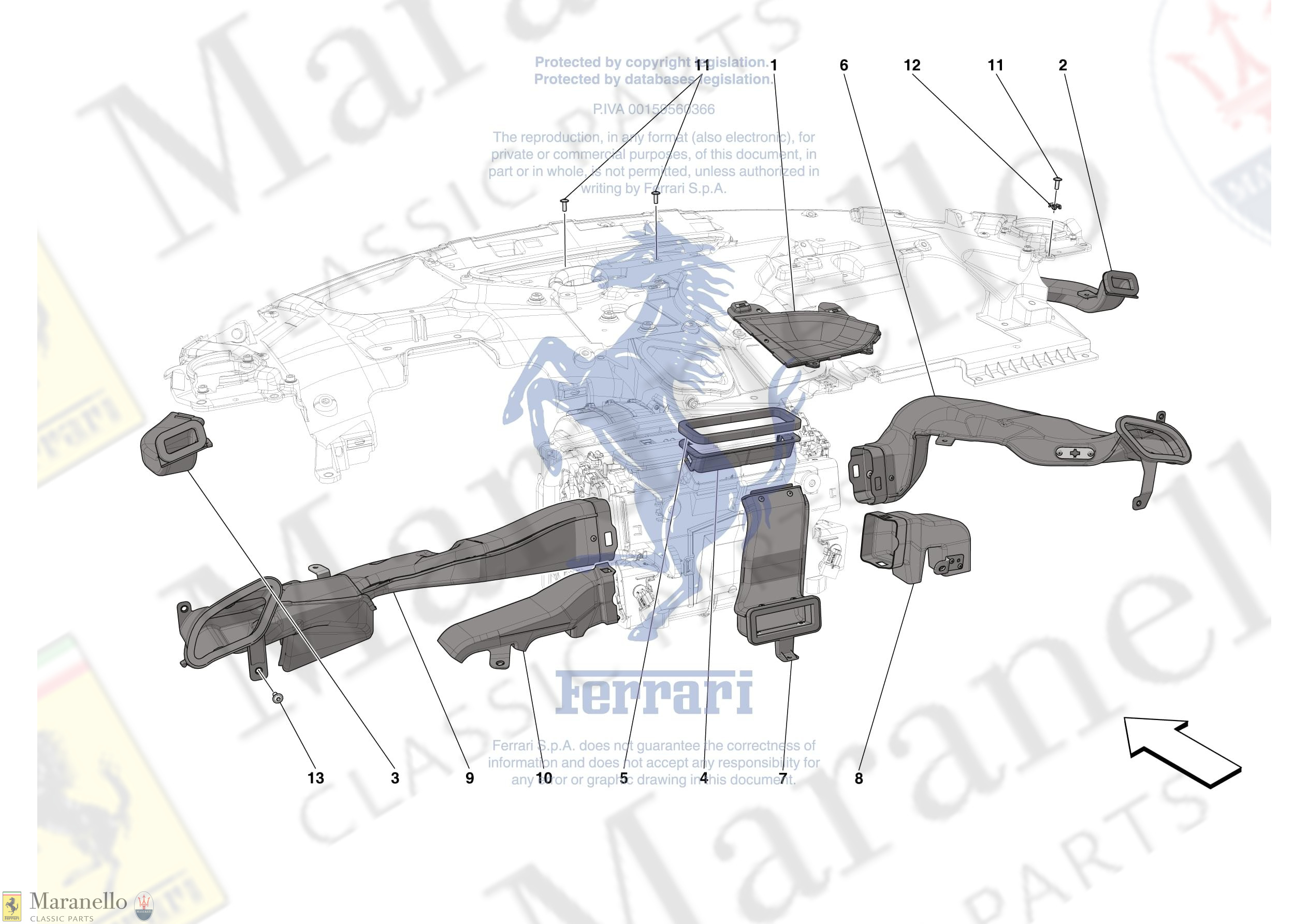 0153 - [VEHICLE TRIM] - E.47.05 - DASHBOARD - DUCTS -Not for RHD-