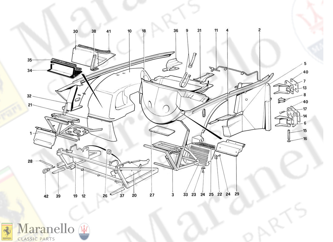 102 - Body Shell - Inner Elements Without Antiskid