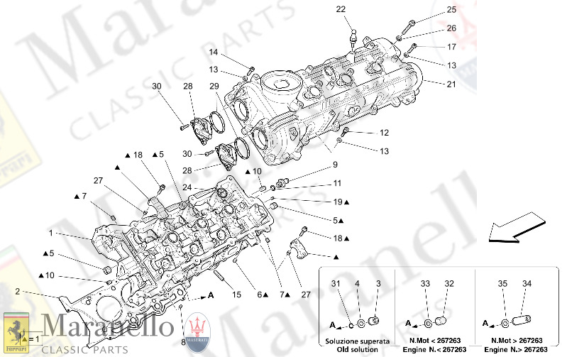 01.43 - 4 FUEL PUMPS AND CONNECTION LINES parts diagram for Maserati