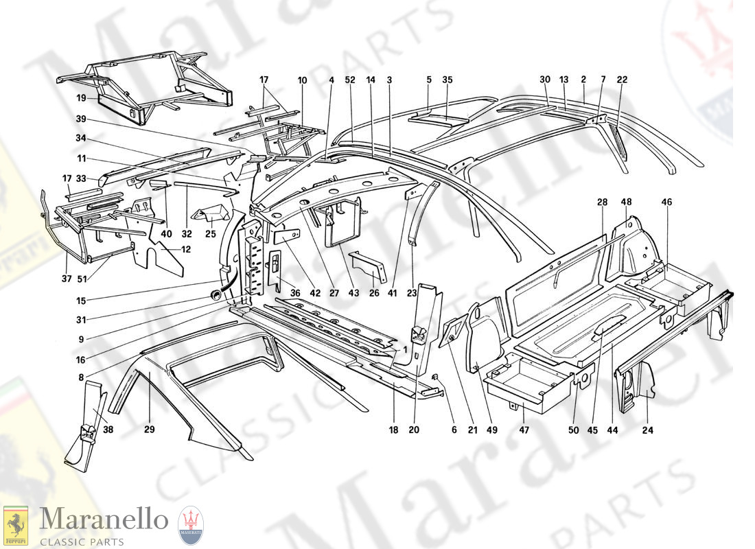 105 - Body Shell - Inner Elements (For U.S. And Sa Version)