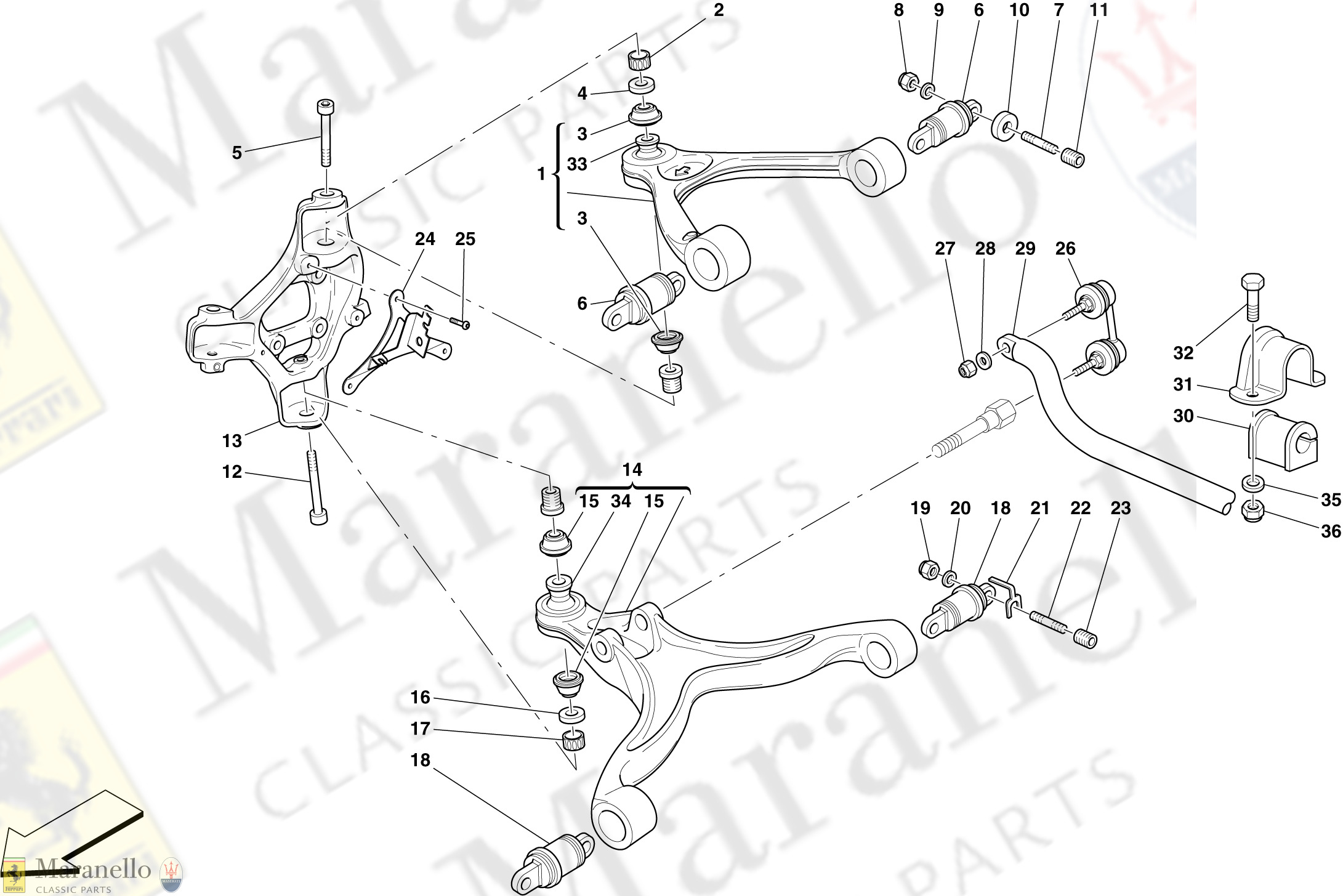 048 - Front Suspension - Arms And Stabiliser Bar