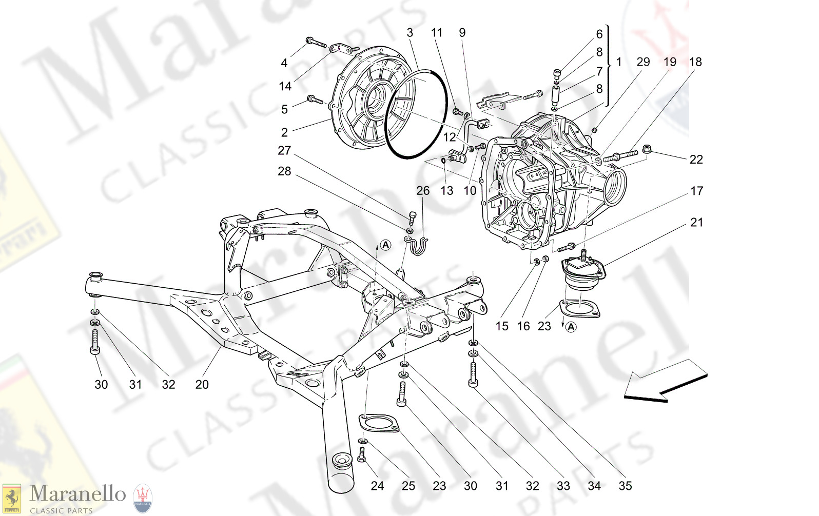 M3.22 - 11 - M322 - 11 Differential Box And Rear Underbody
