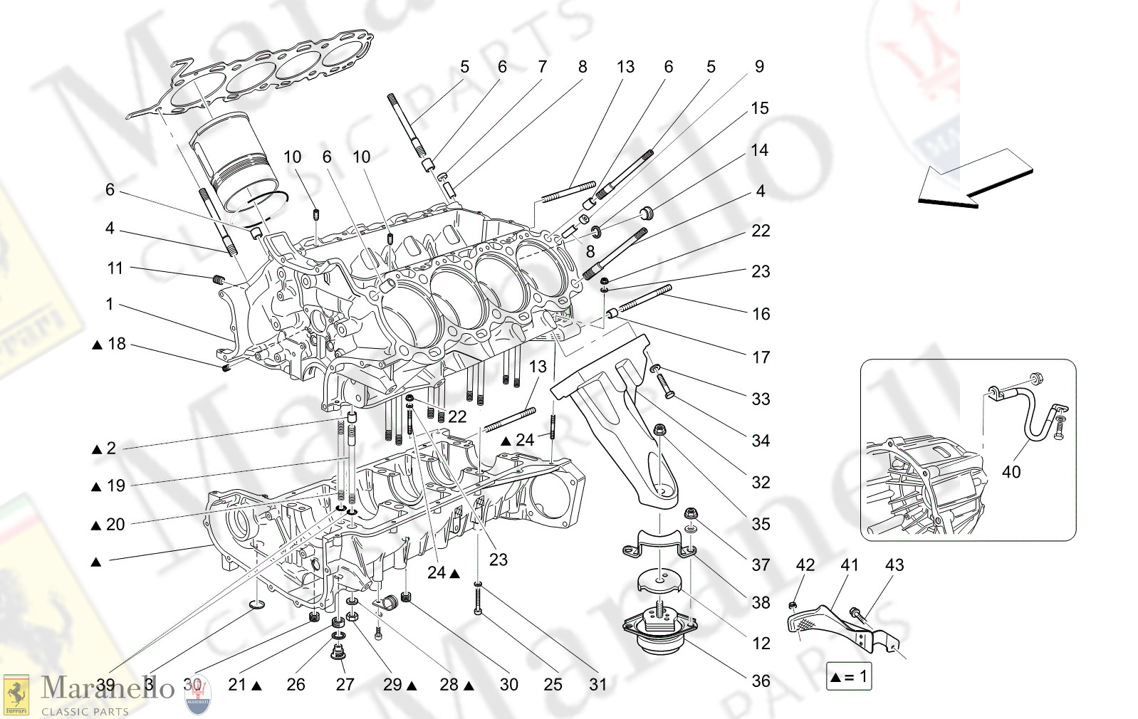 08.60 - 11 - 0860 - 11 Main Wiring parts diagram for Maserati