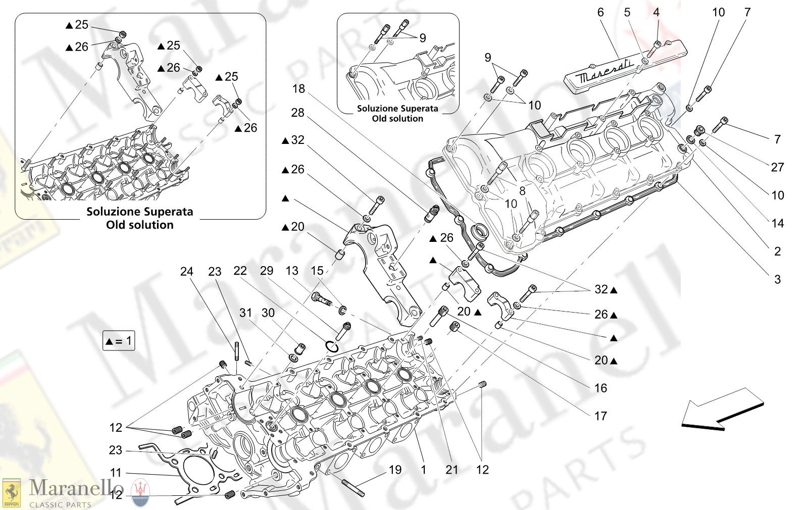 01.21 - 11 - 0121 - 11 Lh Cylinder Head parts diagram for Maserati