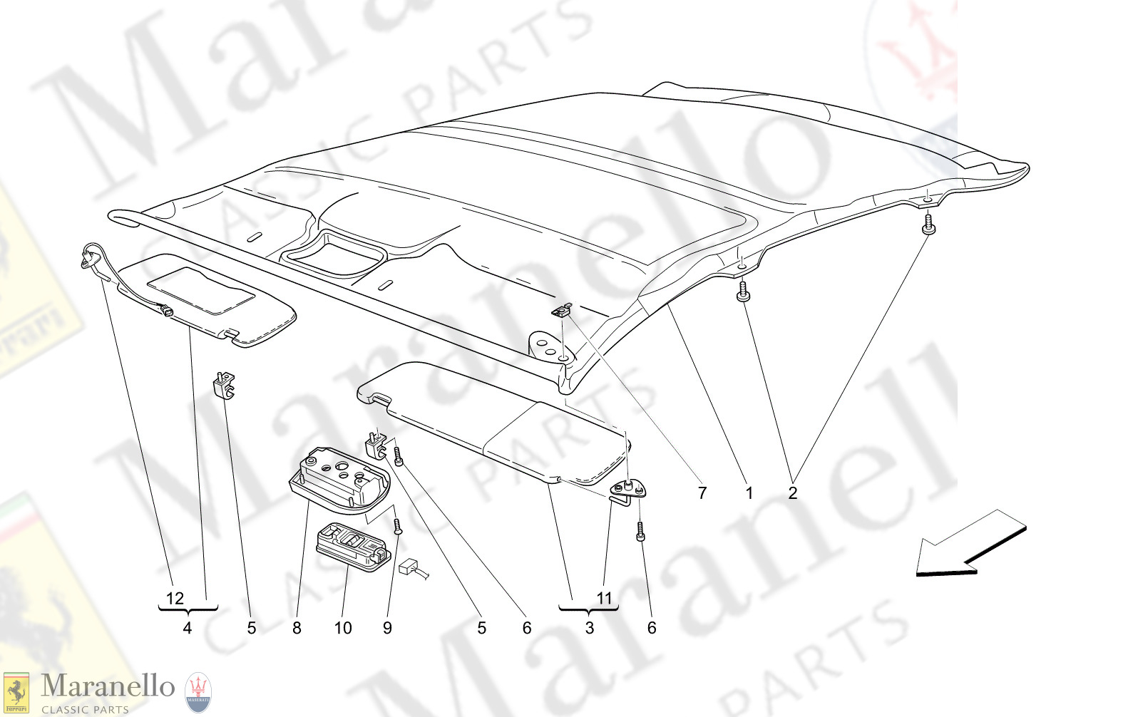 C9.45 - 12 - C945 - 12 Roof Panel Upholstery And Accessories