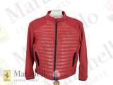 MEN FEATHER DOWN NYLON & SOFTSHELL BIKER JACKET REDC XL