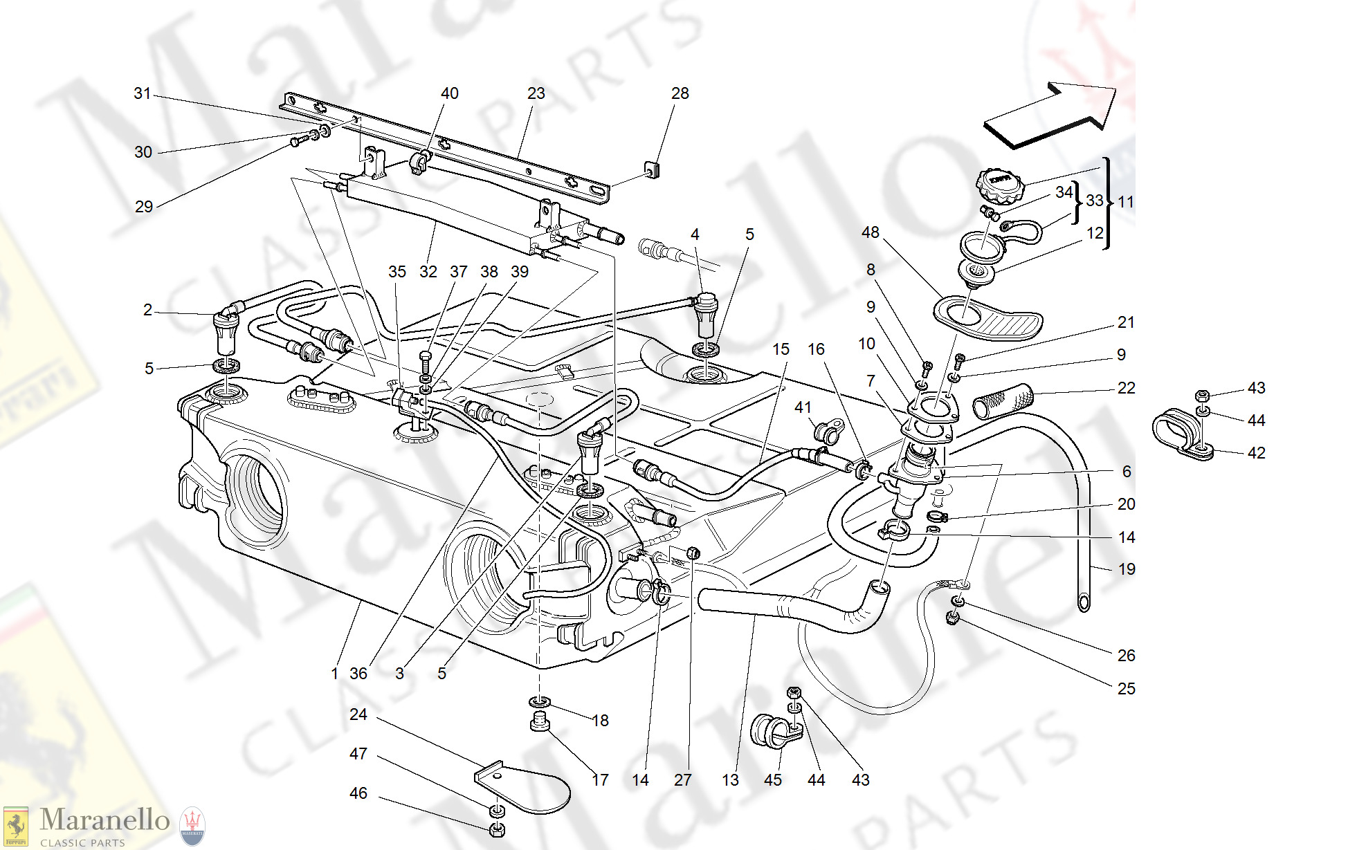 012 - Fuel Tank - Union And Piping -Valid For Usa And Cdn-