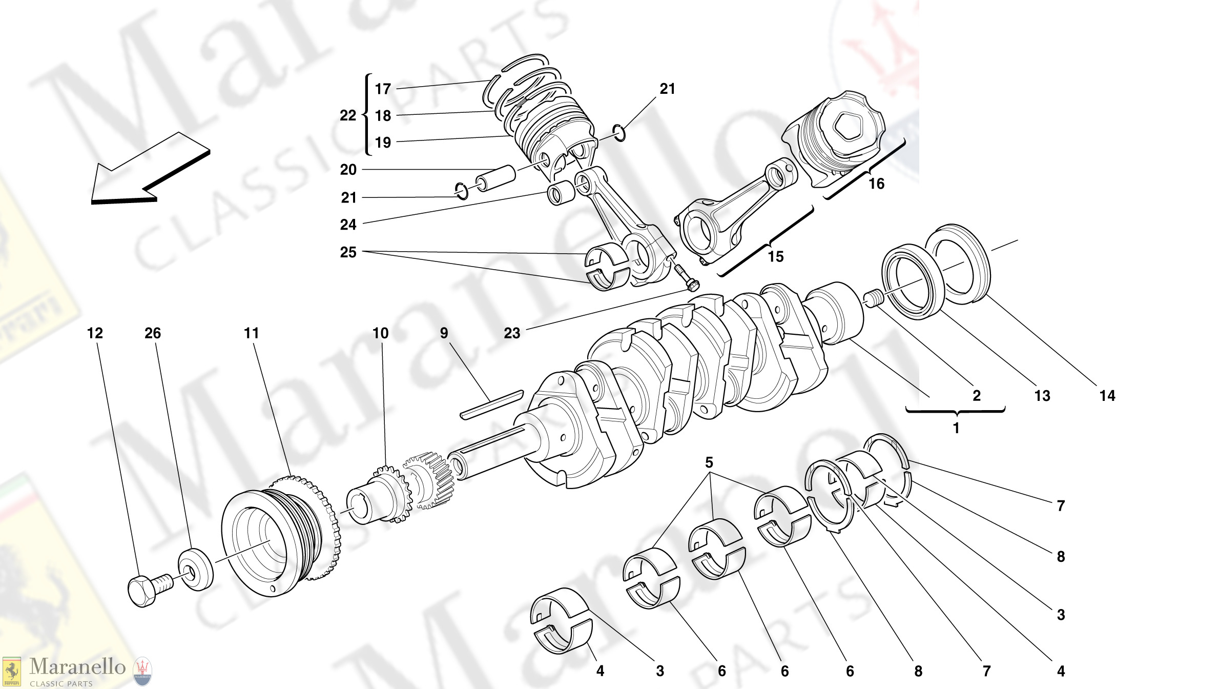 002 - Driving Shaft - Connecting Rods And Pistons