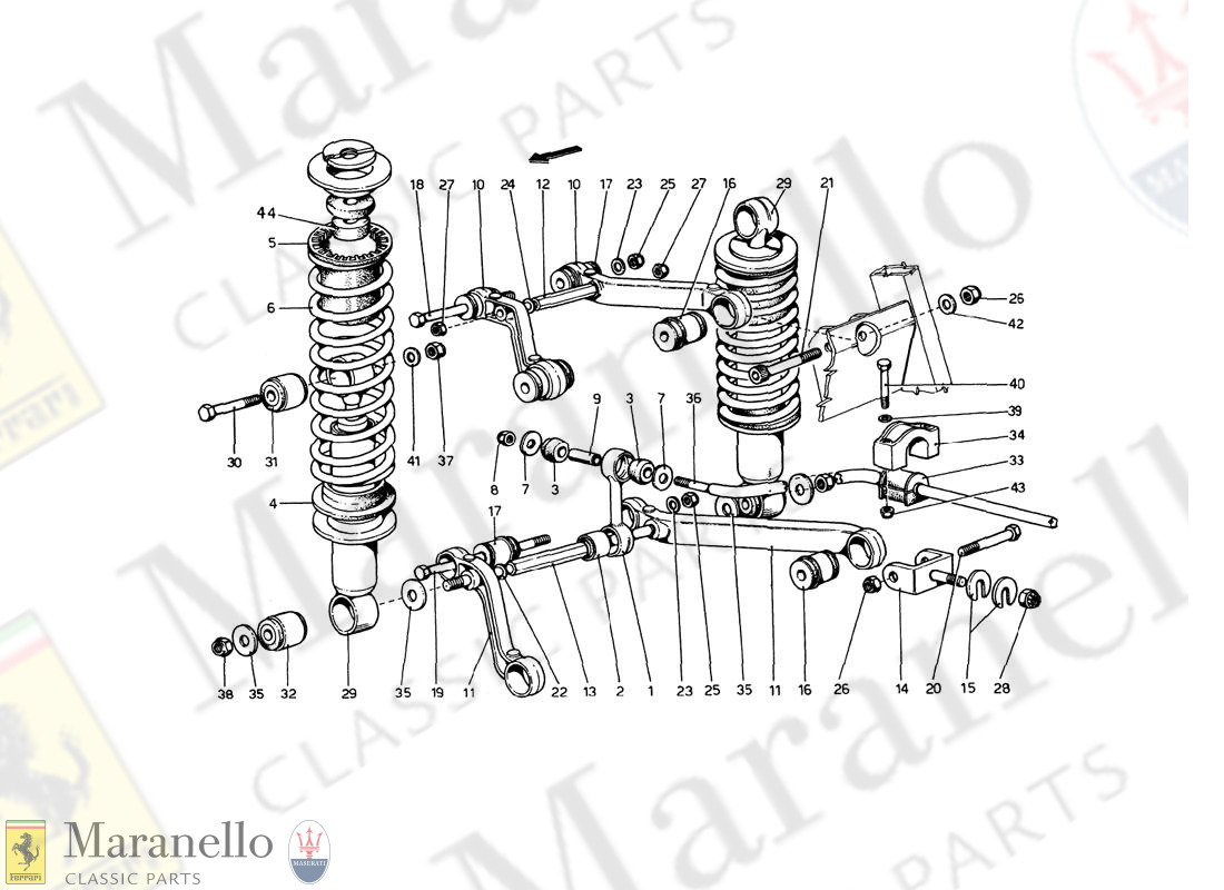 034 - Rear Suspension - Wishbones And Shock Absorbers