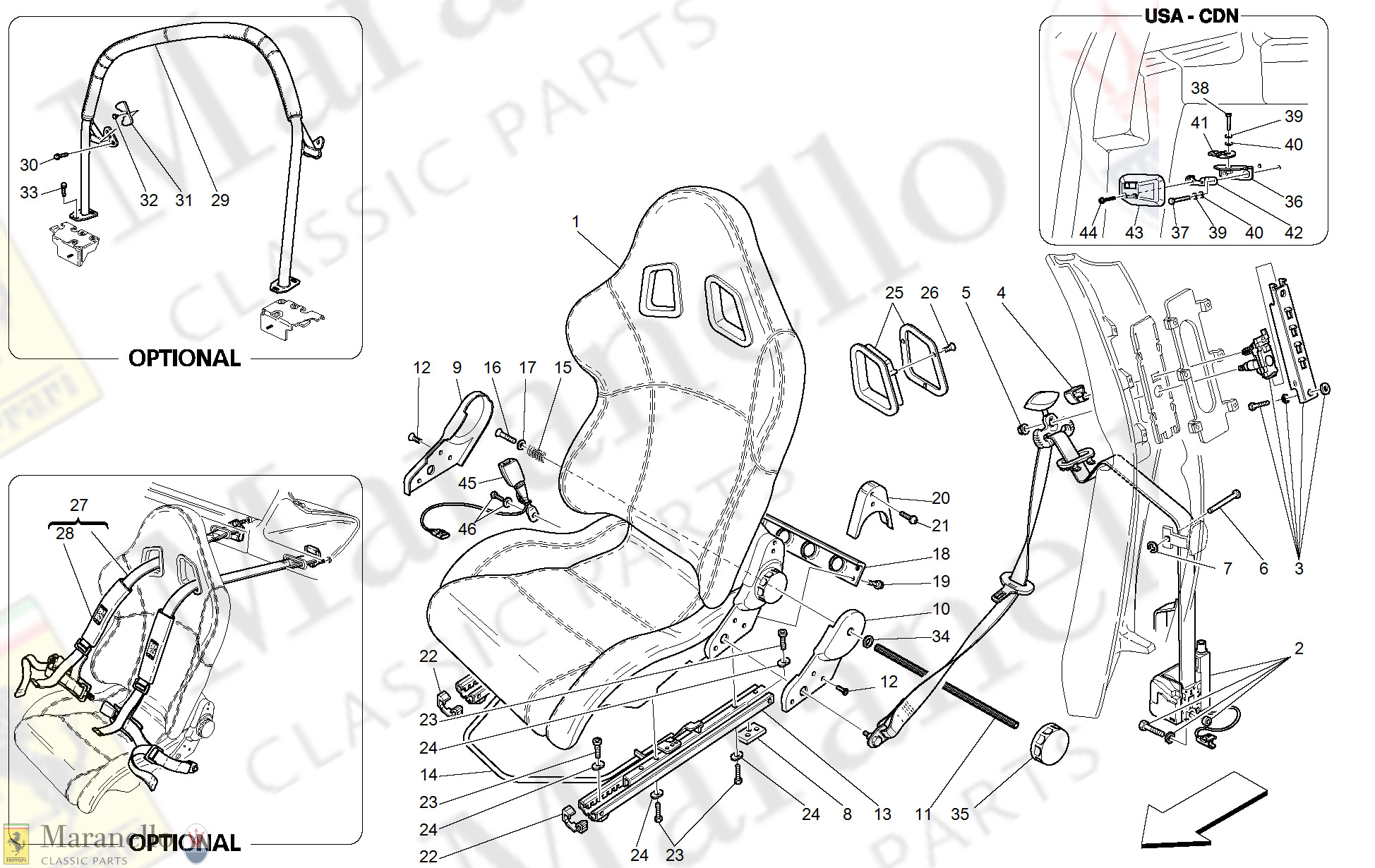 121 - Racing Seat-Safety Belts-Roll Bar