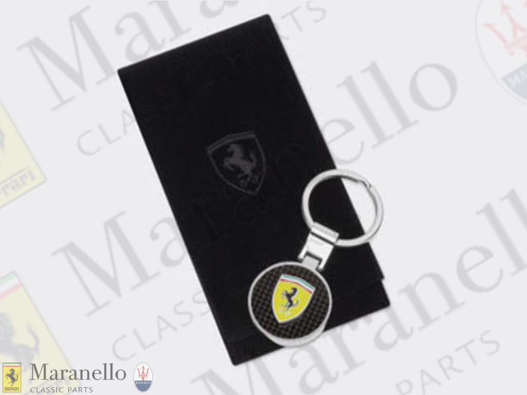 O.P. Round Carbon Fibre Keyring With Pouch - BLK