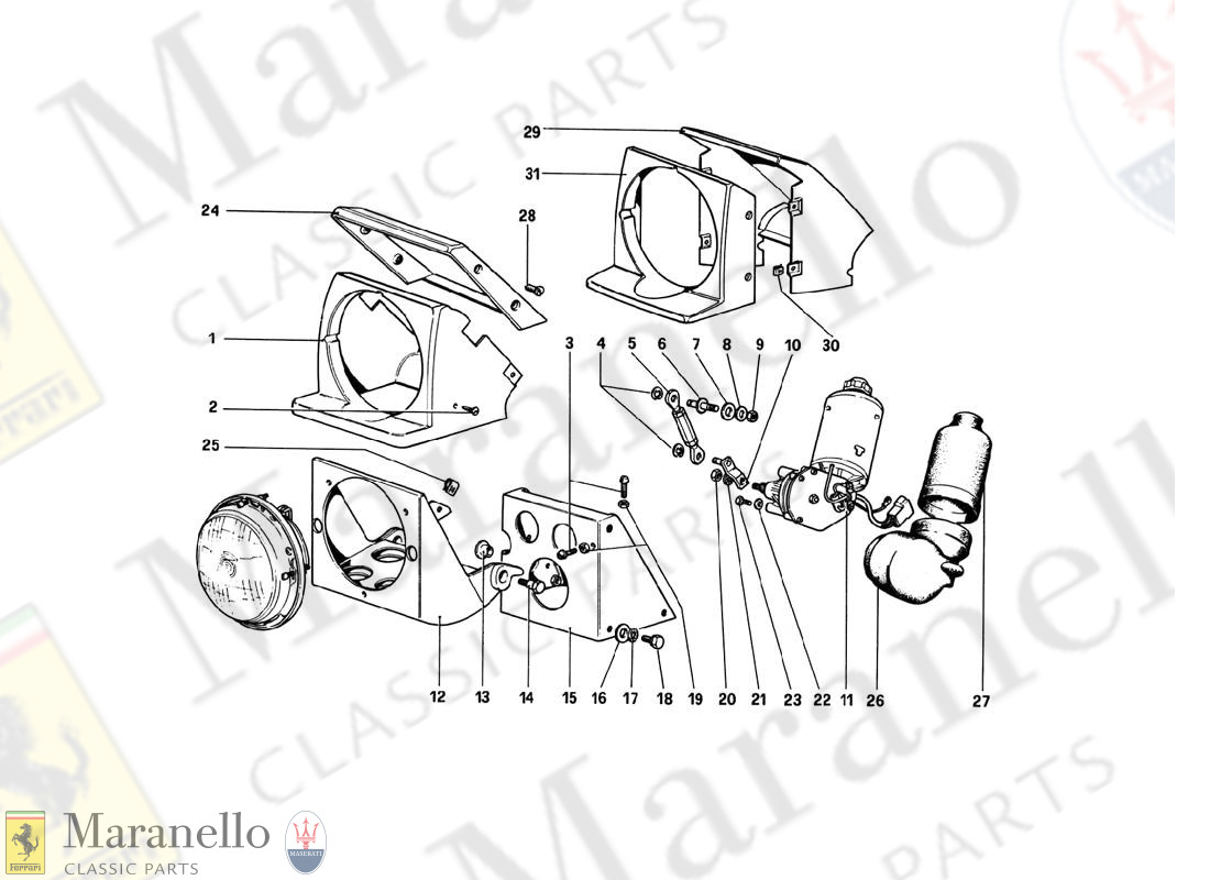 168 - Headlights Lifting Device (Variants For RHD - Aus Versions)